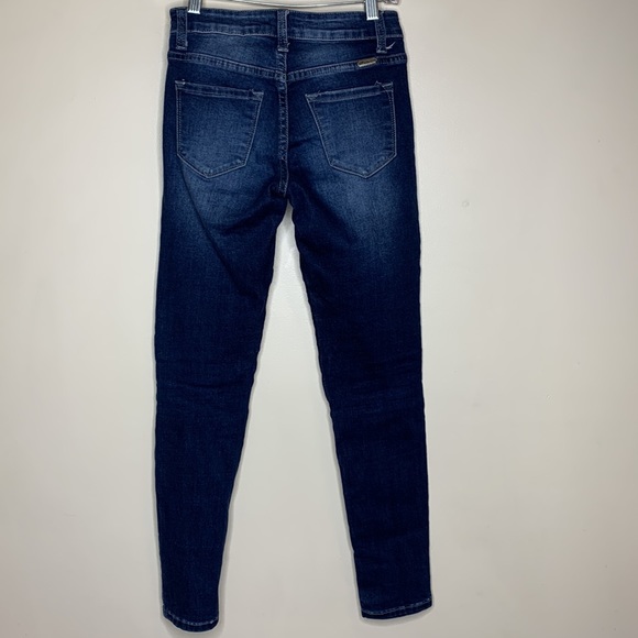 KanCan | Dark Denim Skinny Moto Jeans | Fitted Punk Rocker Jeana | Size 25 - Picture 7 of 11